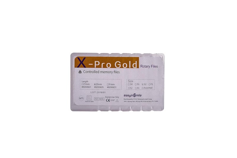 Easyinsmile أدوات X-Pro Gold Protaper NITI الدوارة، 6 قطع من أدوات الذاكرة المتحكم بها (S2 25MM) - Image 3